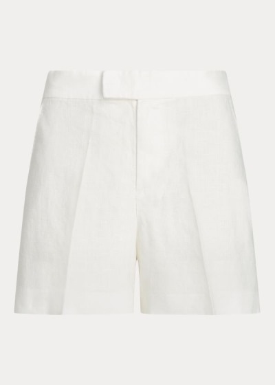 Pantalones Cortos Polo Ralph Lauren Mujer Blancos - Linen - VQMZR3597